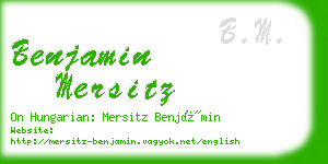 benjamin mersitz business card